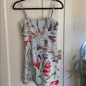 Floral mini spaghetti strap dress